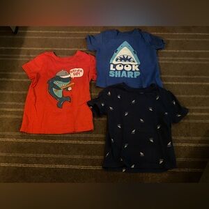 Shark Themed Kids T-Shirts - Red, Blue, Navy
